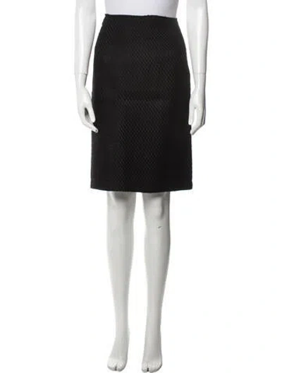 Pre-owned Prada Virgin Wool Knee-length Skirt In Black
