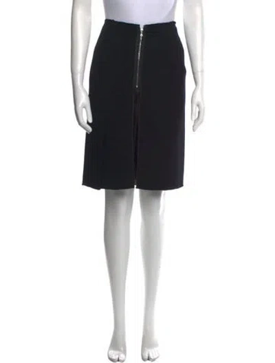 Pre-owned Prada Virgin Wool Knee-length Skirt In Black