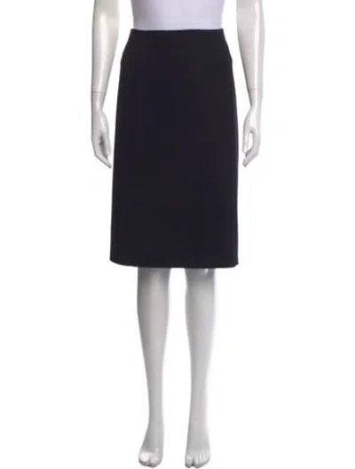 Pre-owned Prada Virgin Wool Knee-length Skirt In Black