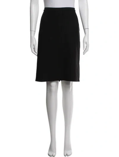 Pre-owned Prada Virgin Wool Knee-length Skirt In Black