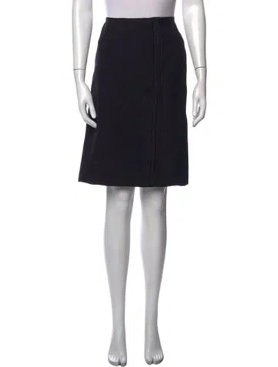 Pre-owned Prada Virgin Wool Knee-length Skirt In Black