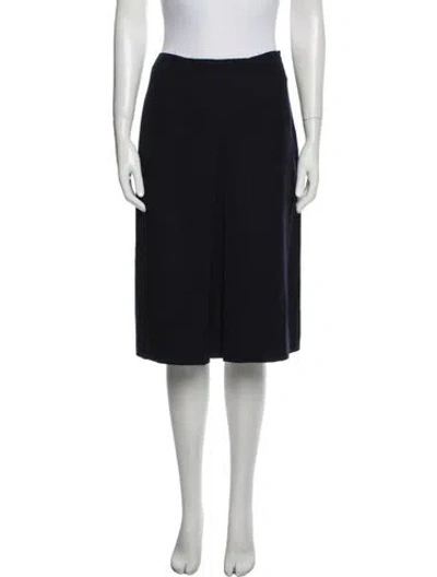 Pre-owned Prada Virgin Wool Knee-length Skirt In Blue