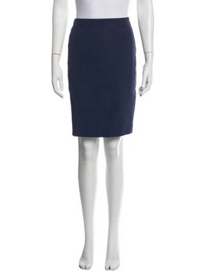 Pre-owned Prada Virgin Wool Knee-length Skirt In Blue