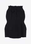 Prada High-waisted Fitted Skirt With Flared Silhouette In Black