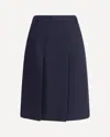 Prada Virgin Wool Midi Skirt In Blue