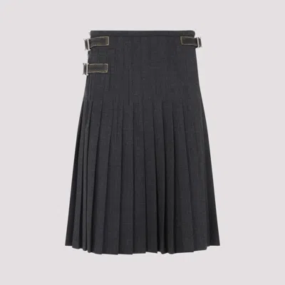 PRADA VIRGIN WOOL MIDI SKIRT