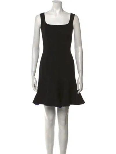 Pre-owned Prada Virgin Wool Mini Dress In Black