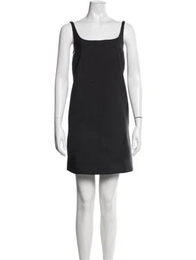 Pre-owned Prada Virgin Wool Mini Dress In Black