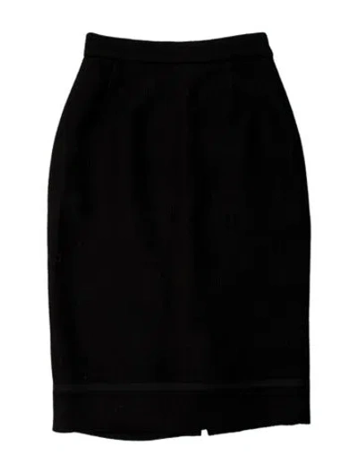 Pre-owned Prada Virgin Wool Mini Skirt In Black