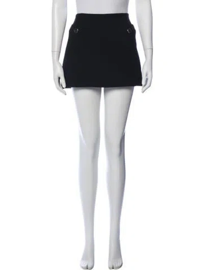 Pre-owned Prada Virgin Wool Mini Skirt In Black