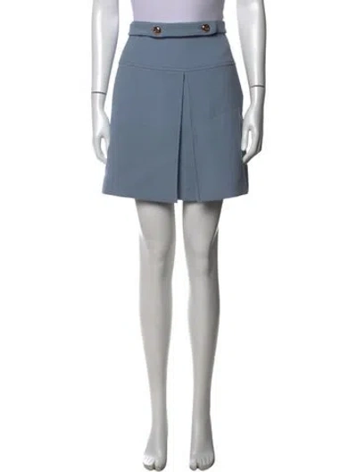 Pre-owned Prada Virgin Wool Mini Skirt In Blue