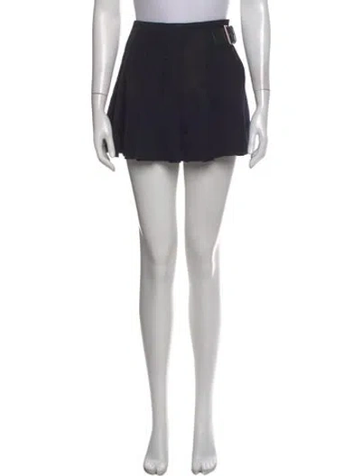 Pre-owned Prada Virgin Wool Mini Skirt In Gray