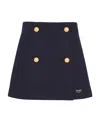 Prada Virgin-wool Miniskirt In Blue