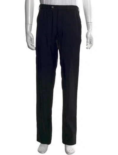 Pre-owned Prada Virgin Wool Pants In Black