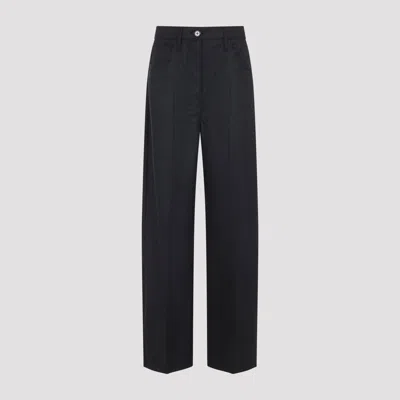 Prada Virgin Wool Pants In Blue