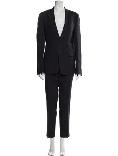 Pre-owned Prada Virgin Wool Pantsuit In Blue