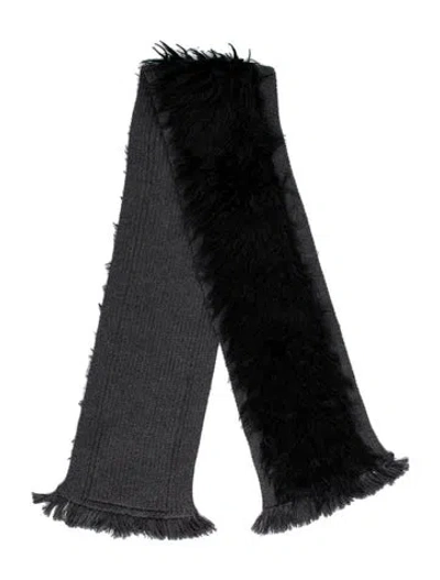Pre-owned Prada Virgin Wool Scarf In Gray