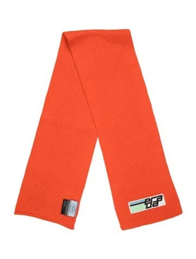 Pre-owned Prada Virgin Wool Scarf In Orange