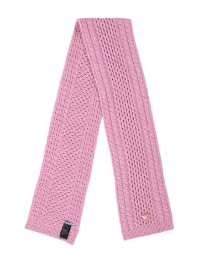 Pre-owned Prada Virgin Wool Scarf In Pink