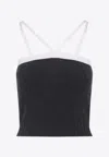 Prada Knitwear With Adjustable Straps And Contrast Trim In Black
