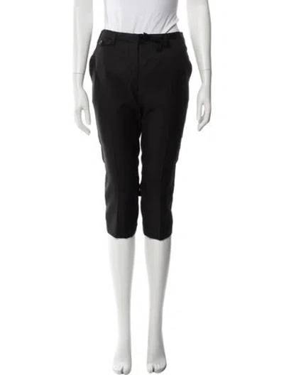 Pre-owned Prada Virgin Wool Straight Leg Pants In Black