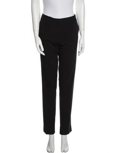 Pre-owned Prada Virgin Wool Straight Leg Pants In Black