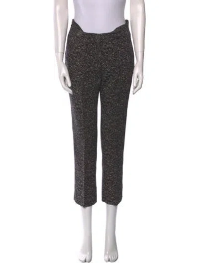 Pre-owned Prada Virgin Wool Straight Leg Pants In Black