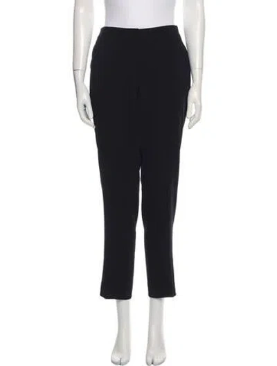 Pre-owned Prada Virgin Wool Straight Leg Pants In Black