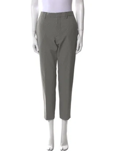 Pre-owned Prada Virgin Wool Straight Leg Pants In Black