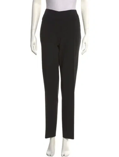 Pre-owned Prada Virgin Wool Straight Leg Pants In Black