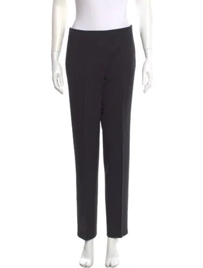 Pre-owned Prada Virgin Wool Straight Leg Pants In Black