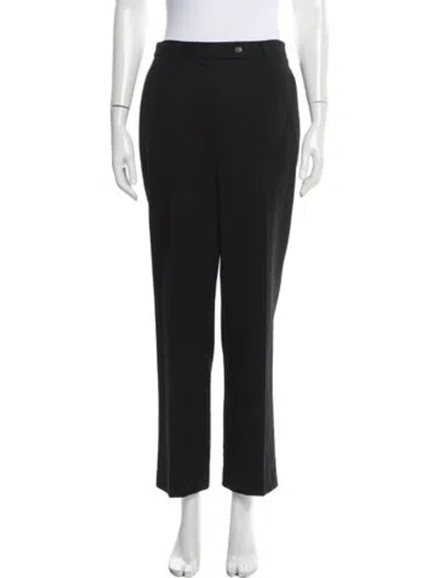 Pre-owned Prada Virgin Wool Straight Leg Pants In Black