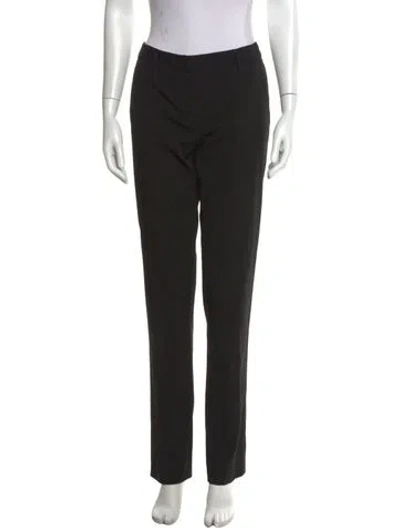 Pre-owned Prada Virgin Wool Straight Leg Pants In Black