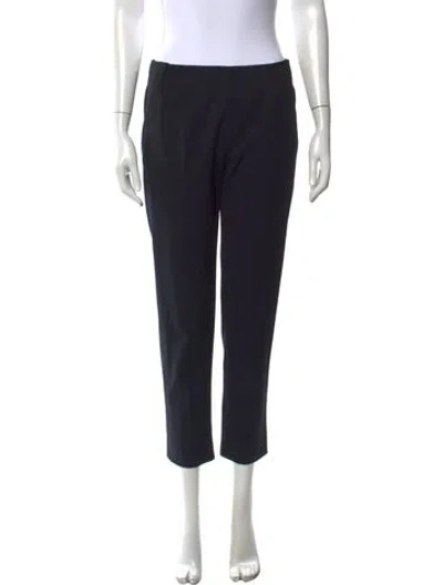 Pre-owned Prada Virgin Wool Straight Leg Pants In Black