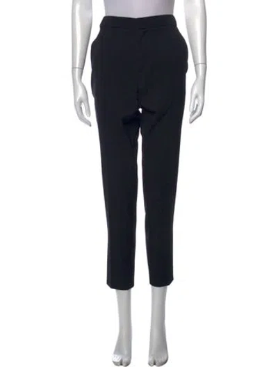 Pre-owned Prada Virgin Wool Straight Leg Pants In Black