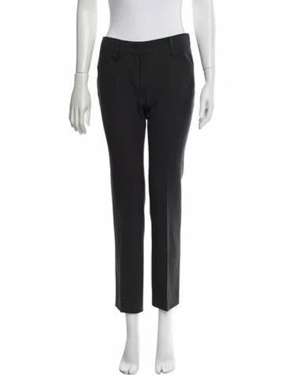 Pre-owned Prada Virgin Wool Straight Leg Pants In Black