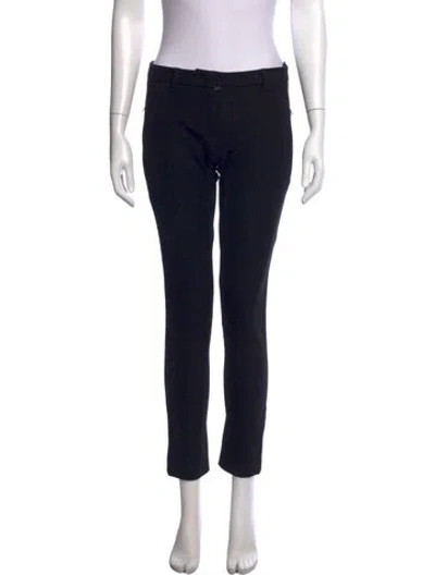 Pre-owned Prada Virgin Wool Straight Leg Pants In Black