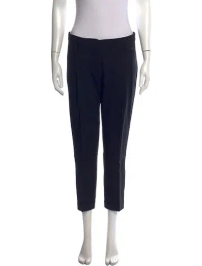 Pre-owned Prada Virgin Wool Straight Leg Pants In Black