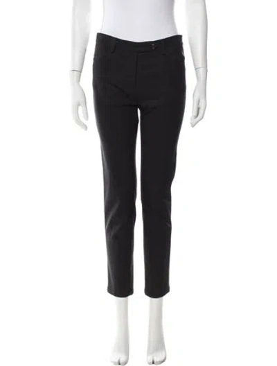 Pre-owned Prada Virgin Wool Straight Leg Pants In Black