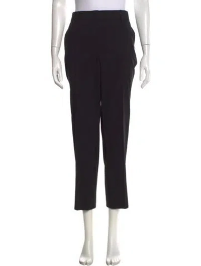 Pre-owned Prada Virgin Wool Straight Leg Pants In Black