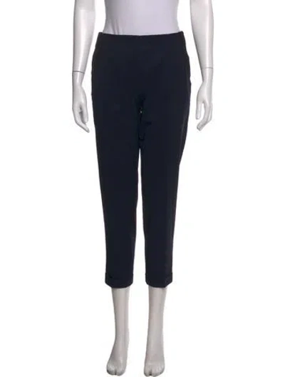 Pre-owned Prada Virgin Wool Straight Leg Pants In Black