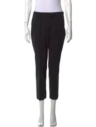Pre-owned Prada Virgin Wool Straight Leg Pants In Black