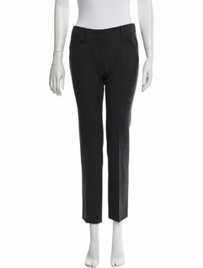 Pre-owned Prada Virgin Wool Straight Leg Pants In Black