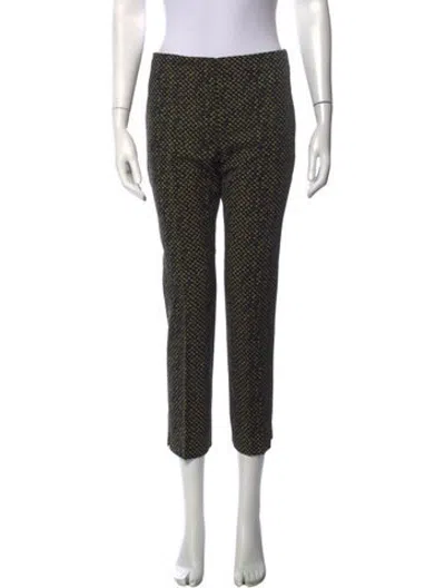 Pre-owned Prada Virgin Wool Straight Leg Pants In Black