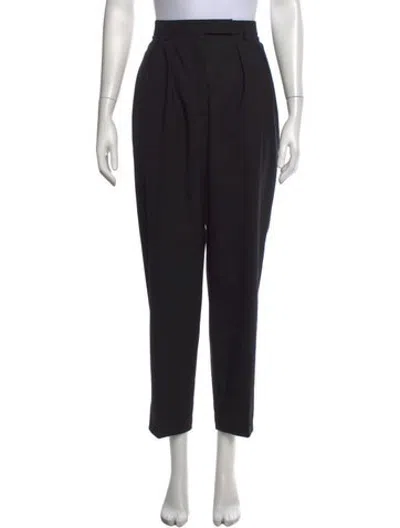 Pre-owned Prada Virgin Wool Straight Leg Pants In Black