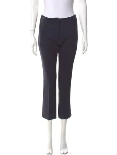 Pre-owned Prada Virgin Wool Straight Leg Pants In Blue