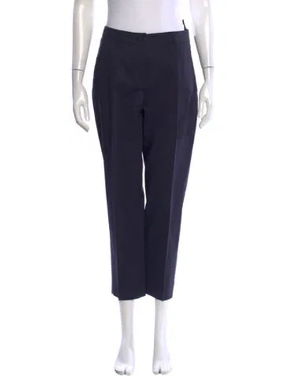 Pre-owned Prada Virgin Wool Straight Leg Pants In Blue