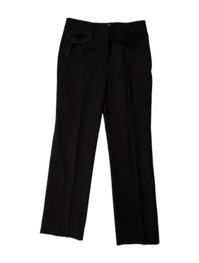 Pre-owned Prada Virgin Wool Straight Leg Pants In Blue