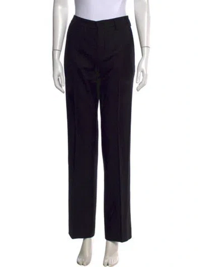 Pre-owned Prada Virgin Wool Straight Leg Pants In Blue