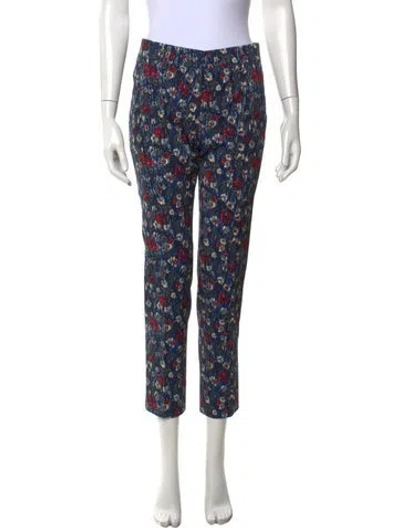 Pre-owned Prada Virgin Wool Straight Leg Pants In Blue